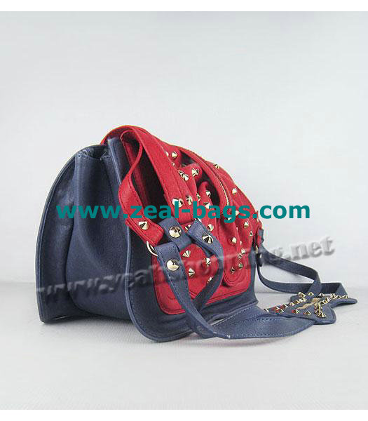 Cheap 3.1 Phillip Lim Edie Bow Studded Bag Blue/Red Replica - Click Image to Close